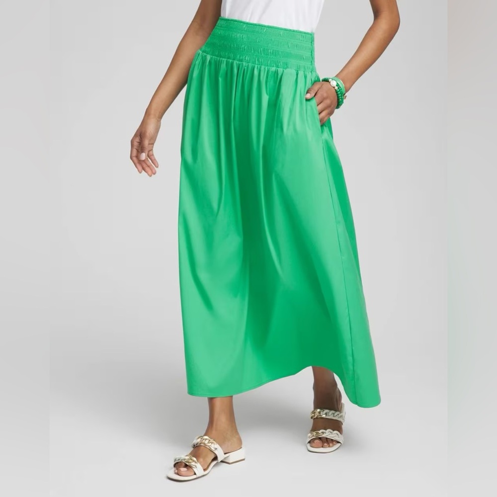 Chico's Bright Green Midi Skirt